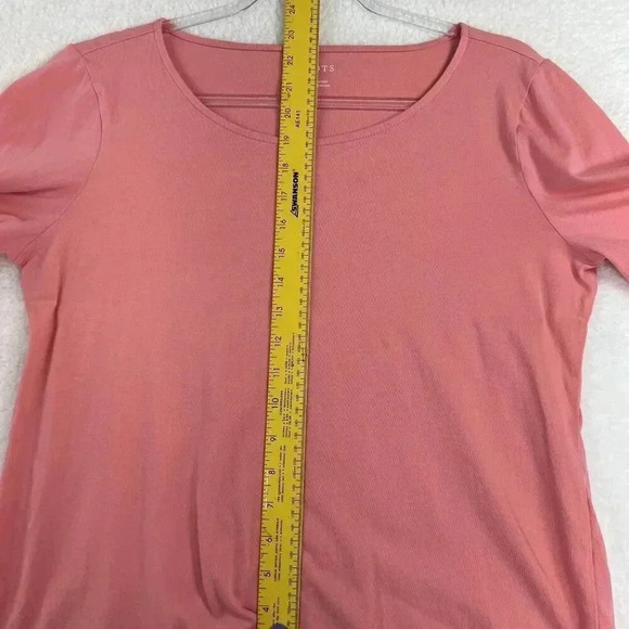 Talbots 100% cotton Size Medium 3/4 length embroidered sleeves Baby Doll Pink - Picture 6 of 11